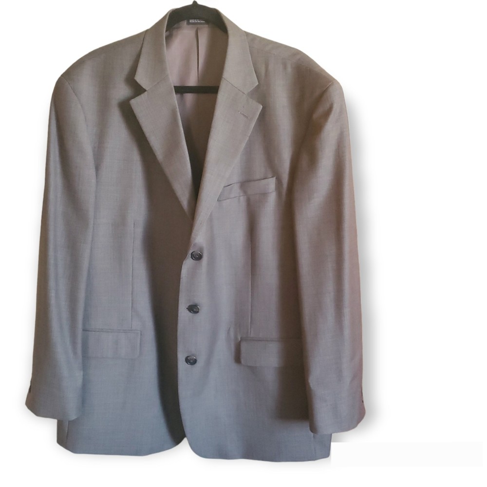 Stafford men dark grey suit blazer 100% wool size 46R